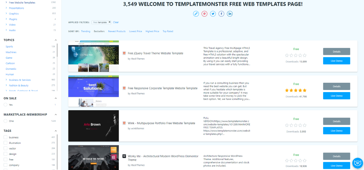 TemplateMonster - Free Website Templates