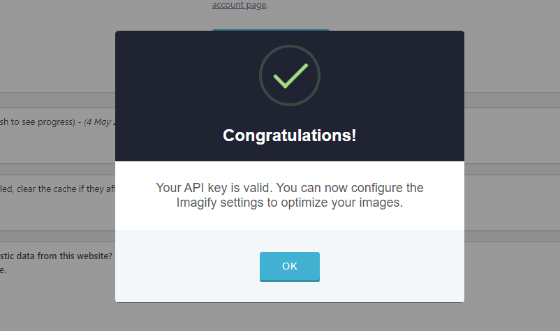 Instalação do IMAGIFY - chave API